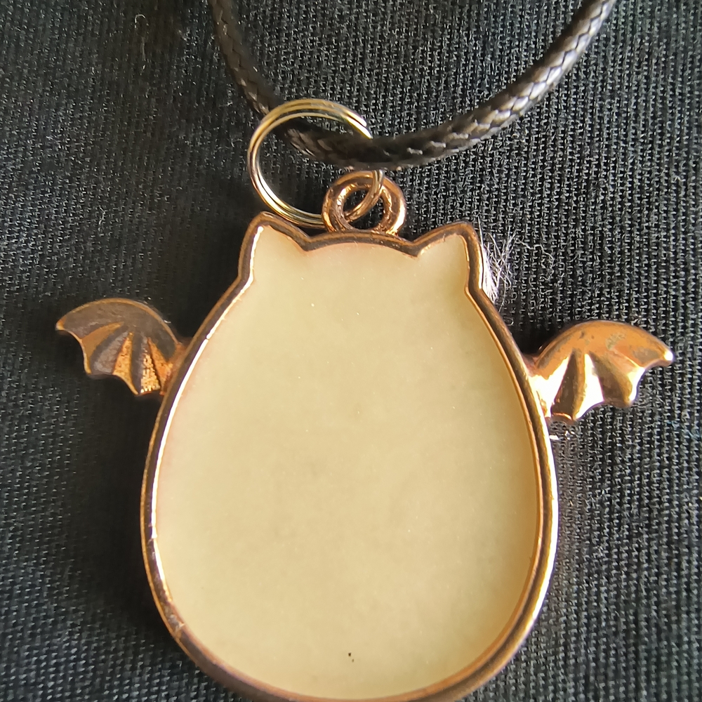 Hand Crafted Gold and Cream Bat Wing Necklace